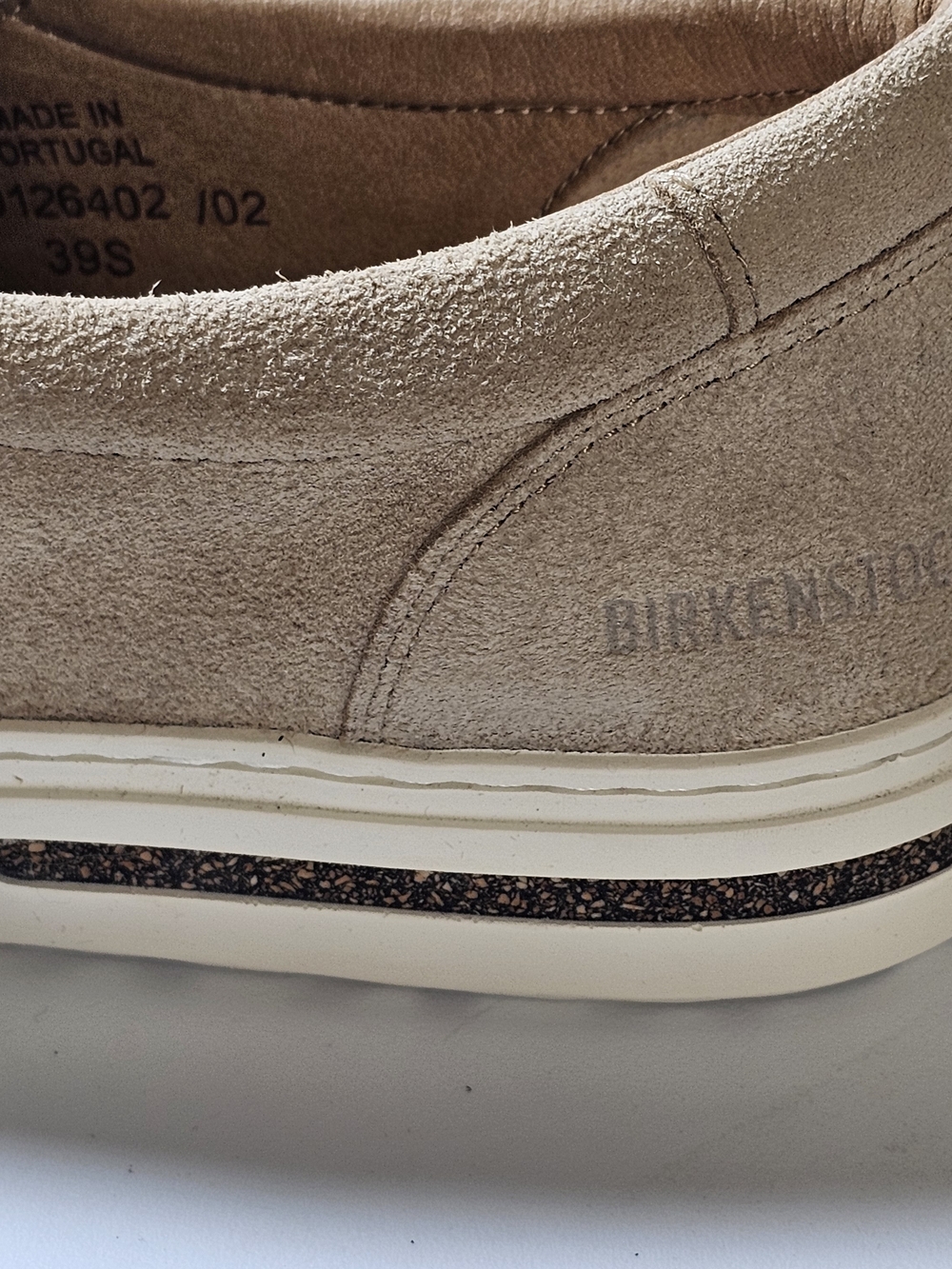 Birkenstock Oswego Suede Slip On Sneakers Womens 39 US 8 Narrow Beige New Box - Picture 6 of 11